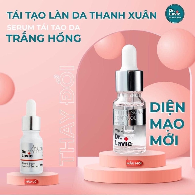 Serum tái tạo da SỐ 3 DR.LAVIC, làm mờ thâm, tinh chất trắng da Công Nghệ USA - Pitted Scar Control Serum Step 3 -10ml