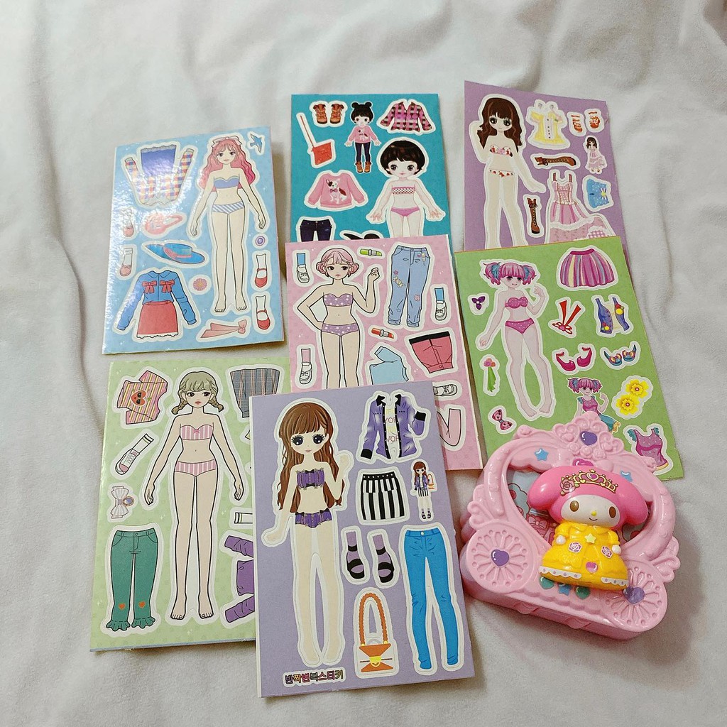 Sticker Doll phong cách 90s - hình dán thay quần áo búp bê