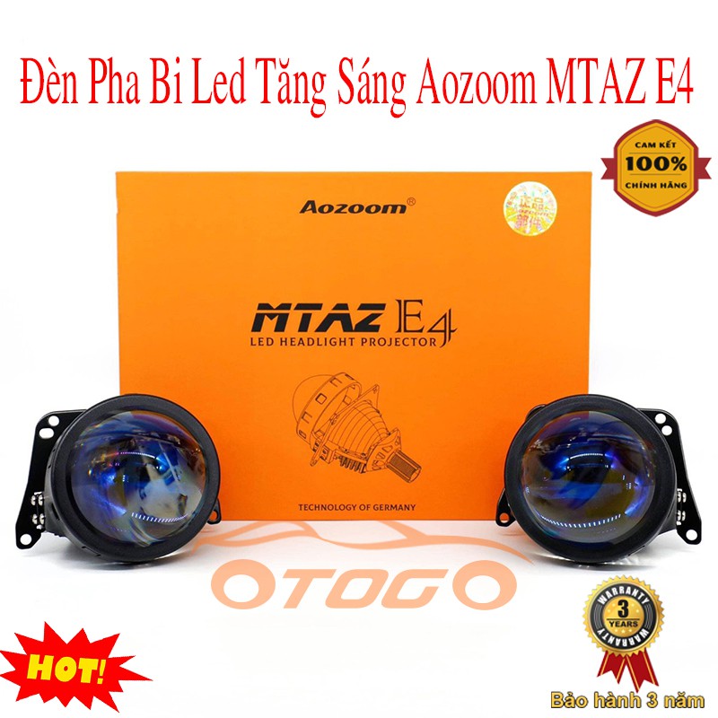 Đèn Bi Led Tăng Sáng Aozoom MTAZ E4 Chính Hãng , Bi Led Chân Xoáy Aozoom Bảo Hành 3 Năm