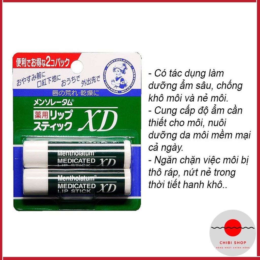 Son dưỡng Rohto Mentholatum XD Nhật Bản 4g