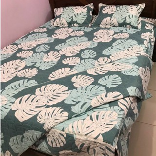 Bộ Ga Phủ Trần Bông 4 Món Vỏ Chăn Lồng Được Ruột MẪU LÁ KHOAI Dành Cho Gia Đình Bạn