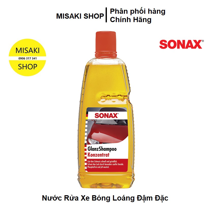 🔥314300🔥Nước rửa xe bóng loáng đậm đặc SONAX Gloss shampoo concentrate 1L📞Misaki Shop