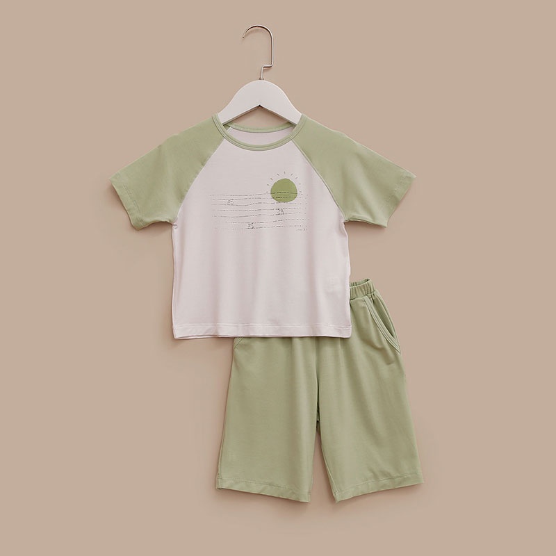 Bộ Quần Áo Cộc Nous Màu Trắng Hồng Nhạt Cho Bé Gái Chất Liệu Nu Doux Mềm Nhẹ (Size Từ 2-3 Tuổi Đến 5-6 Tuổi)