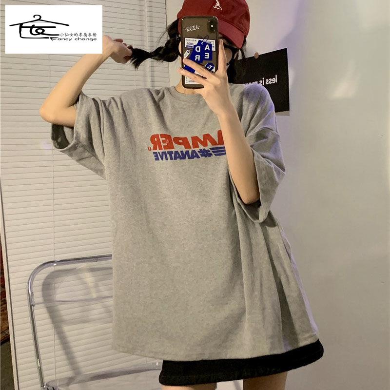 Áo Thun Cotton Tay Ngắn Dáng Rộng Phong Cách Hàn Quốc Thời Trang Mùa Hè Hàng Mới Dành Cho Bạn Nữ 2022