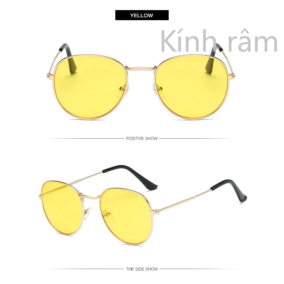 Kính mát gọng kim loại tròn cho nam