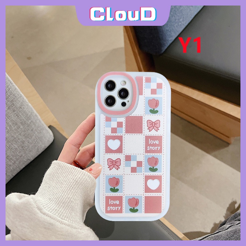 Cute Cartoon Love Heart Phone Case Compatible for iPhone 6 6s 7 8 Plus 11 12 13 Pro Max SE 2020 X XR XS Max Ultra Thin Full Soft TPU Lovely Bow Tie Flower Plaid Girls Pink Cover