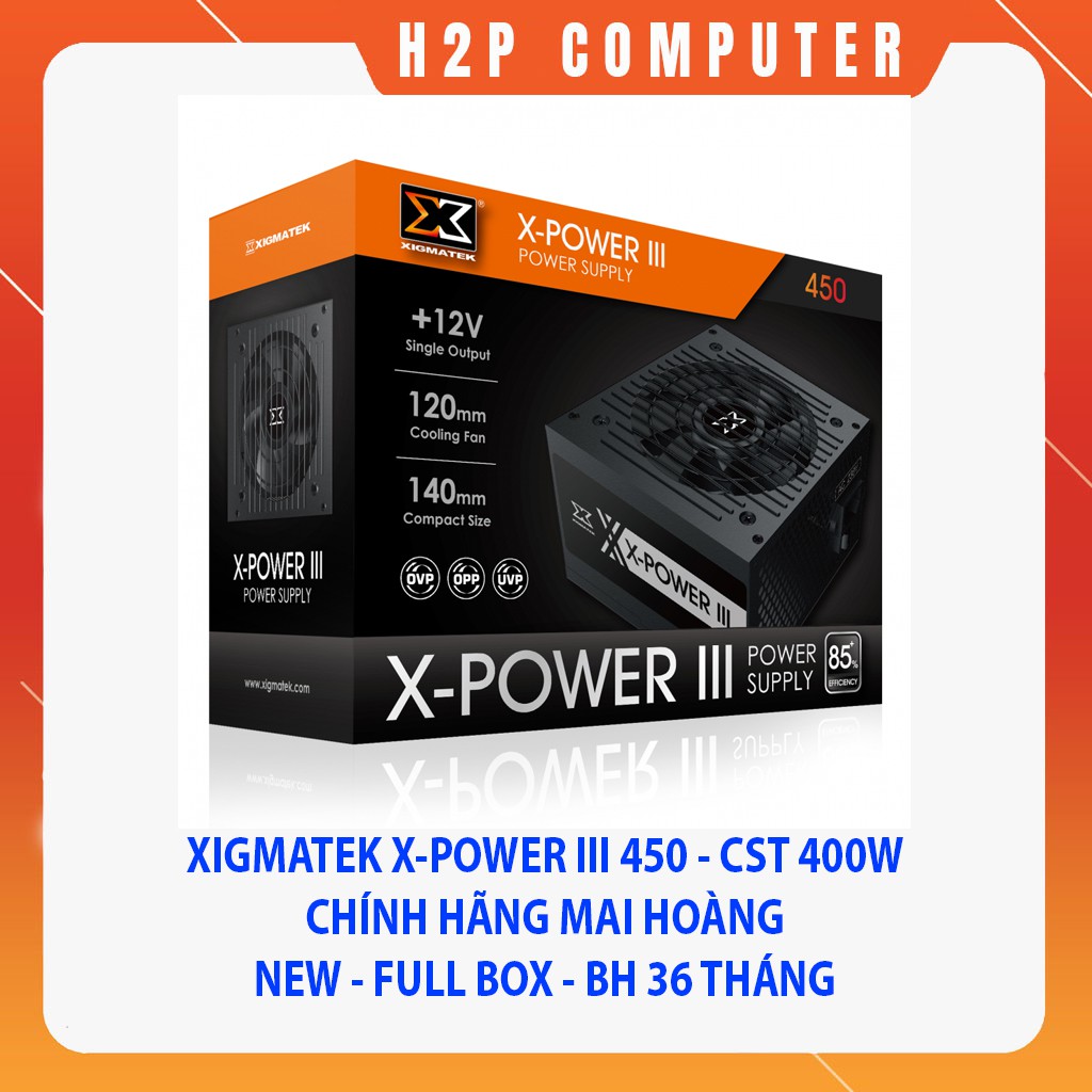 Bộ Nguồn máy tính Xigmatek X-Power II 450 - New - Chính Hãng - Full Box - BH 36T