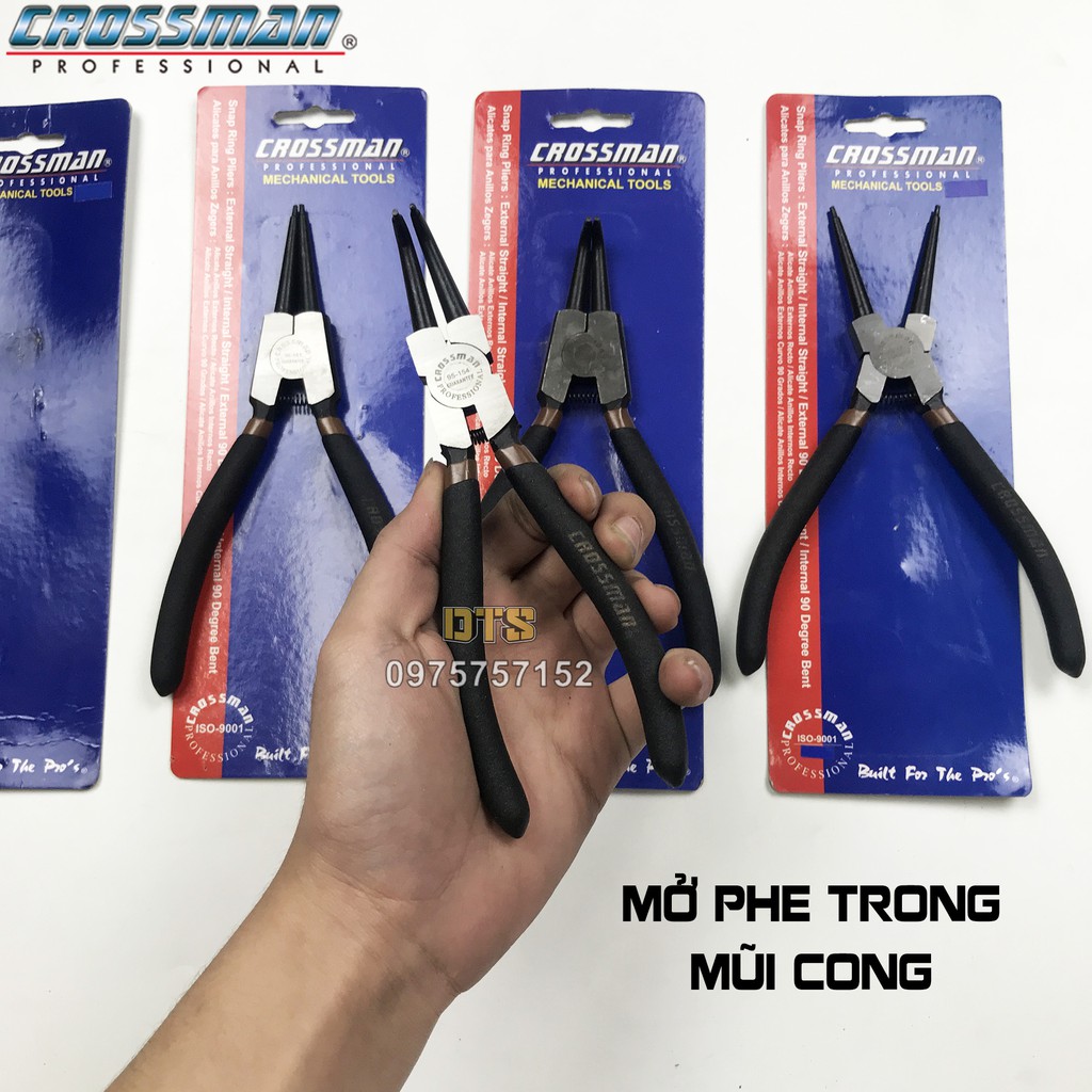 Kìm mở phe trong, phe ngoài, mũi thẳng, mũi cong 7 inch CROSSMAN GUARANTEE, kìm phanh thép CR-V cao cấp, kềm mở phe