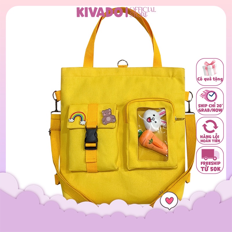 Túi tote đeo chéo vải canvas đẹp giá rẻ phong cách thời trang HÀN QUỐC  loại cao cấp mềm đi học  KIVADO TV02