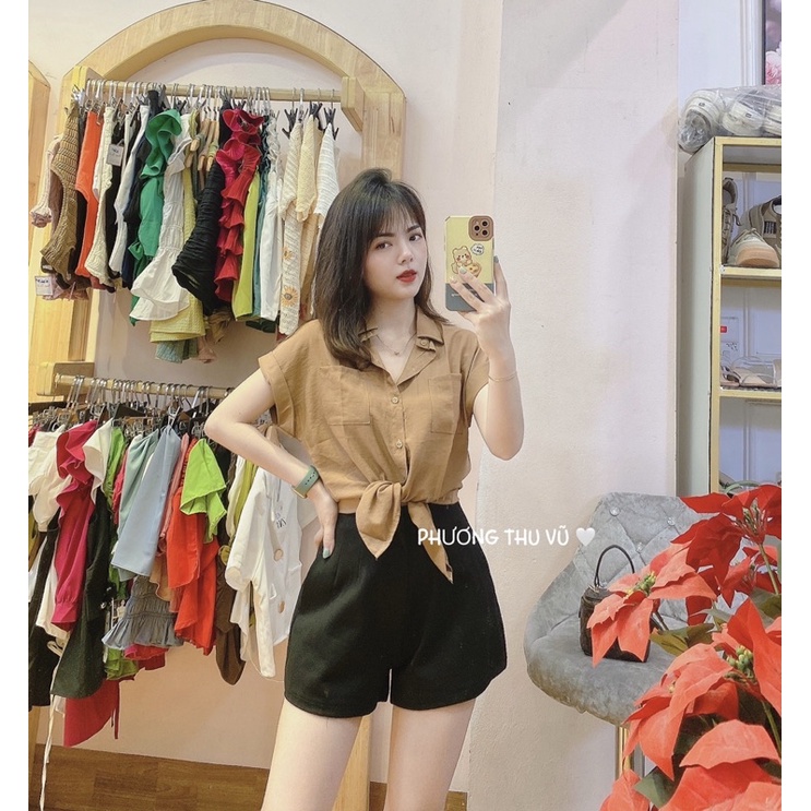 Áo sơ mi tay hến vải đũi lụa siêu mát có nắp túi siêu RẺ