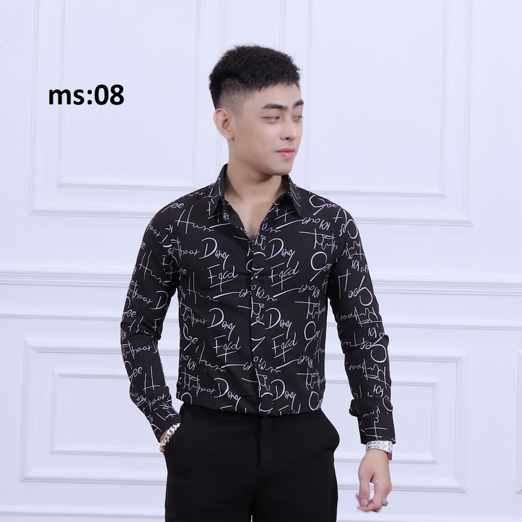 ÁO SƠ MI_ÁO KIỂU[HOẠ TIẾT CHỮ KÍ]_(FREE SHIP) Áo sơ mi nam Vải Lụa hàn chống nhăn (CAM KẾT ẢNH THẬT) | BigBuy360 - bigbuy360.vn
