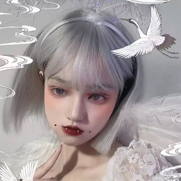 Tóc Giả Ngắn Màu Bạch Kim Tự Nhiên Dễ Thương Dành Cho Nữ