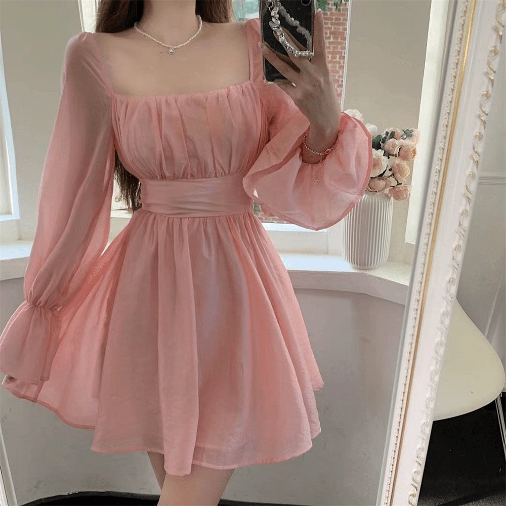 (Free Ship) Đầm Tơ Ánh Kim Kiểu Dáng Hàn Quốc UP