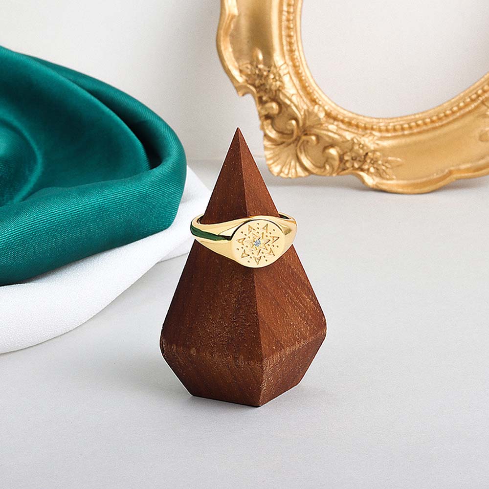 Nhẫn bằng kim loại hình hoa hướng dương đính đá giả thời trang cho nữ