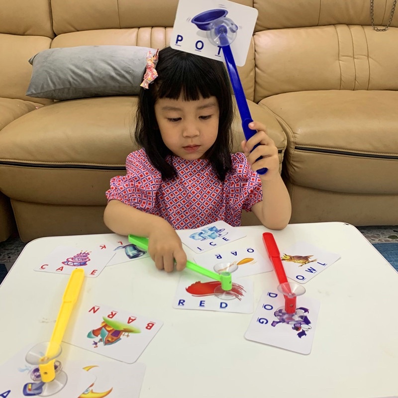 Gậy hít thẻ tranh ảnh plashcards ✅ đồ dùng giáo cụ dạy học