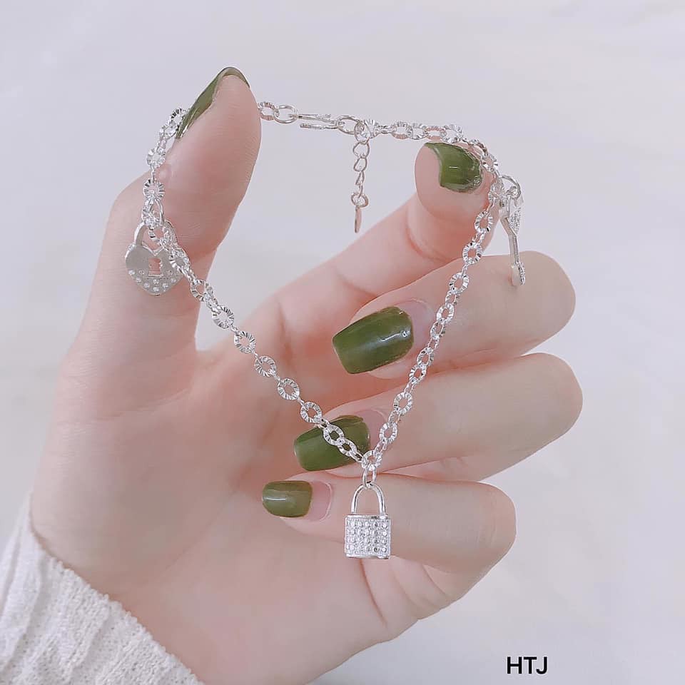 lắc tay nữ , treo cham phụ kiện , hàng đẹp chuẩn bạc nguyên chất