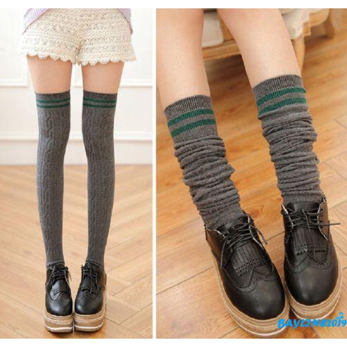 Tất chân cotton cao qua gối giữ ấm thời trang cho nữ