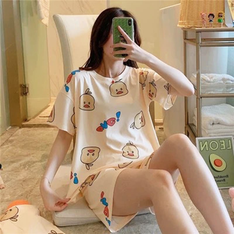 Đồ bộ nữ ❤️FREESHIP❤️ Bộ đồ ngủ cotton thun cộc tay mùa hè pijama hoạt hình cute dễ thương chất mềm mịn đẹp - BDN22 | WebRaoVat - webraovat.net.vn