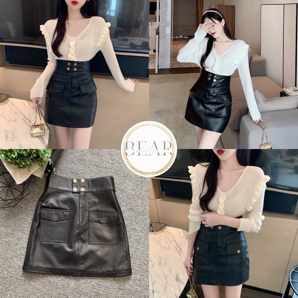  Chân váy da dáng chữ A thiết kế đơn giản hợp thời trang nữ tính chất siêu đẹp 🎀By bear.story | BigBuy360 - bigbuy360.vn