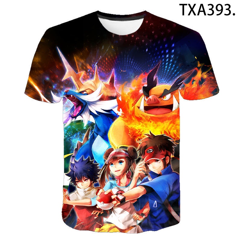 Áo Thun Ngắn Tay In Hình Hoạt Hình Pokemon 3D Dành Cho Cả Nam Và Nữ