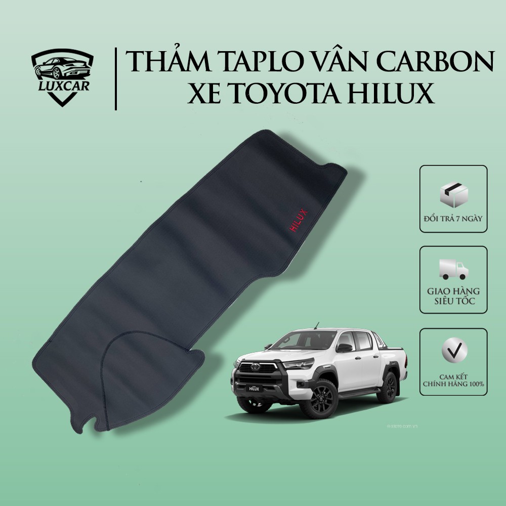 Thảm Taplo Da Carbon xe TOYOTA HILUX 2017-2020- Chống nóng, bảo vệ Taplo LUXCAR