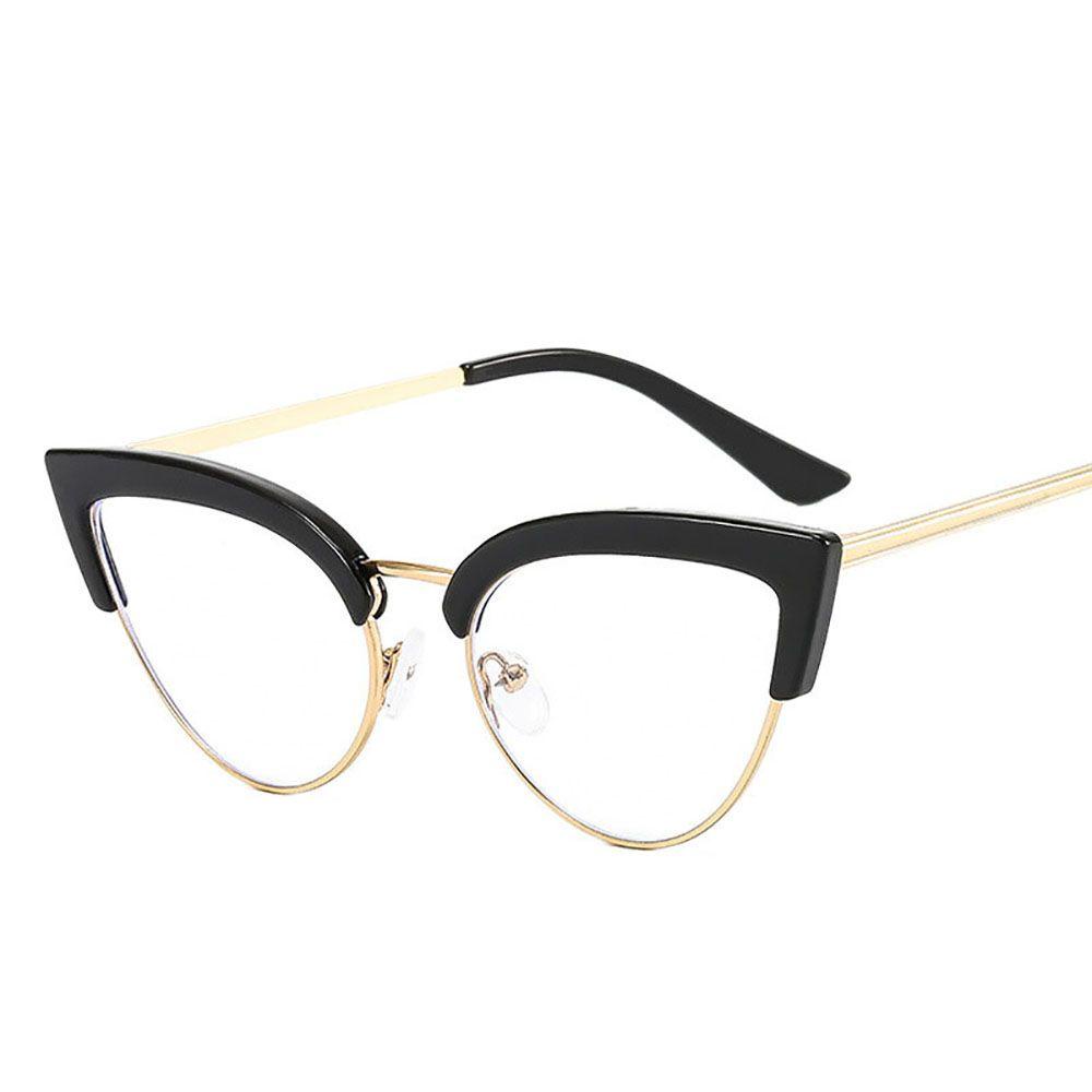 Mắt Kính Chống Ánh Sáng Xanh Nửa Gọng Mắt Mèo Thời Trang Cho Nam Và Nữ