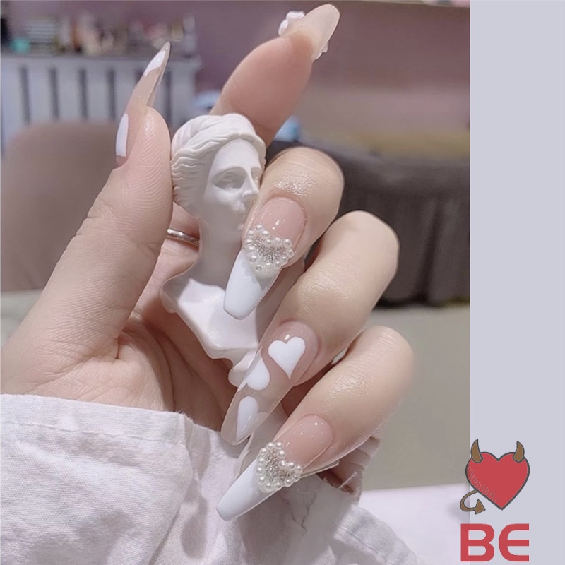 24 móng giả in hình trái tim thời trang tiết kiệm thời gian làm đẹp