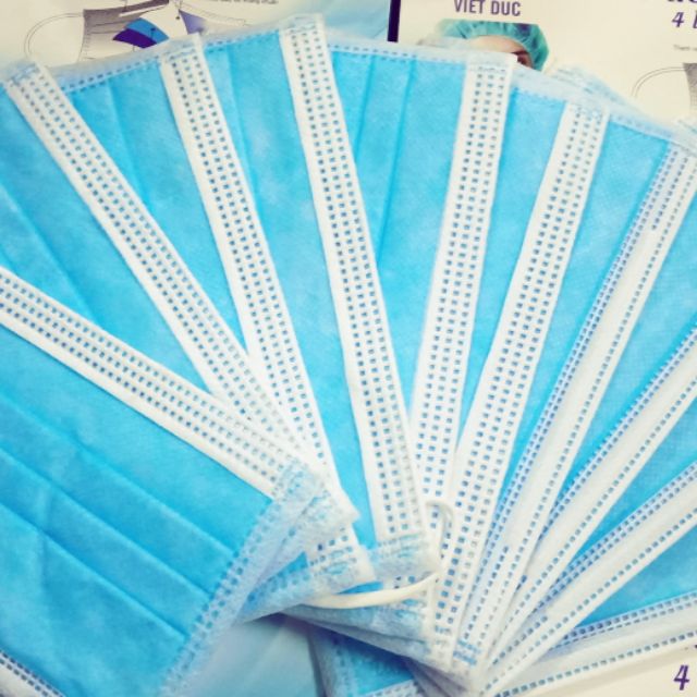 KHẨU TRANG Y TẾ VIỆT ĐUC 4 lớp 1 lớp giấy kháng khuẩn