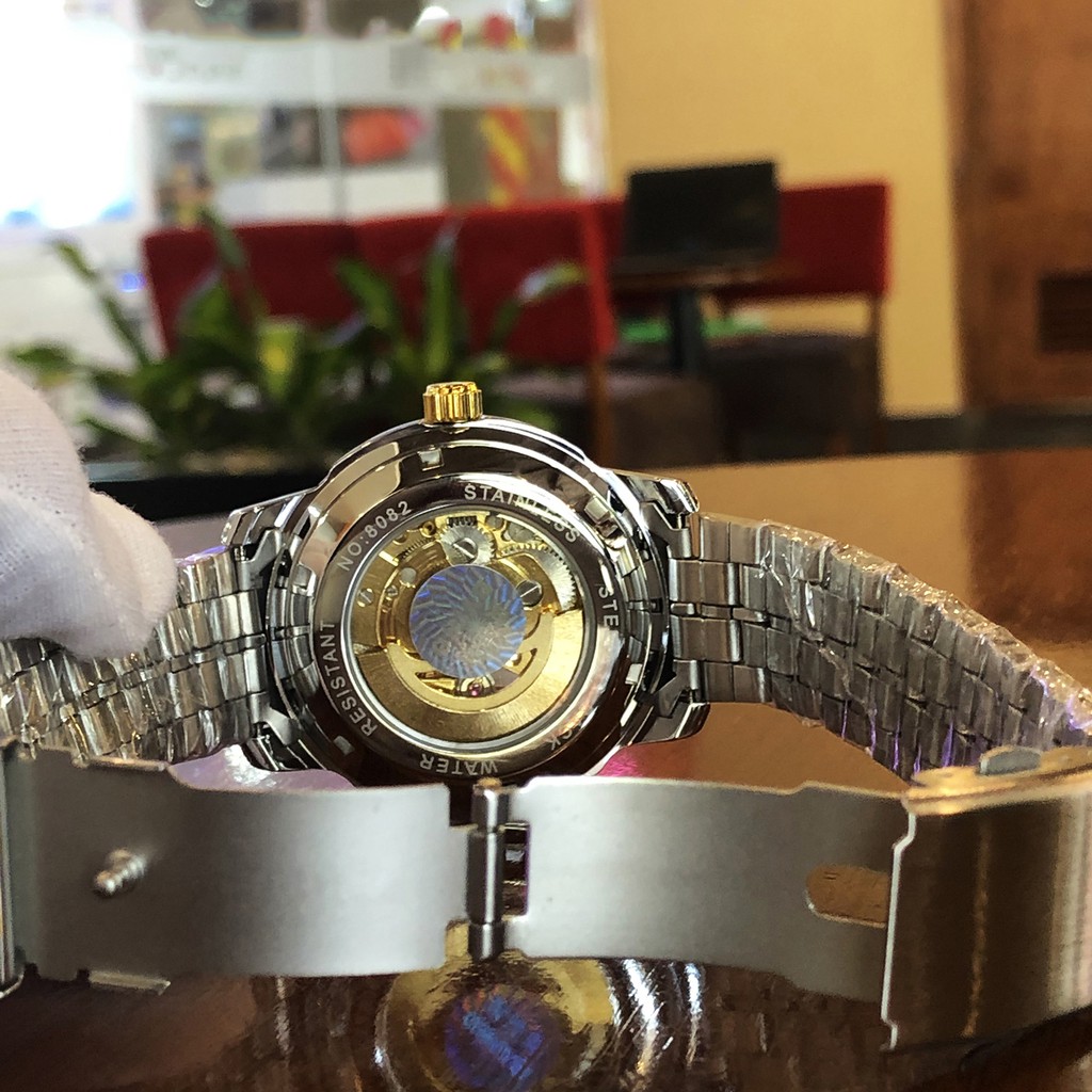 Đồng hồ , đồng hồ nam Byino N8082 Automatic, full box và thẻ bảo hành 3 năm, chống xước chống nước, dây DEMI | BigBuy360 - bigbuy360.vn