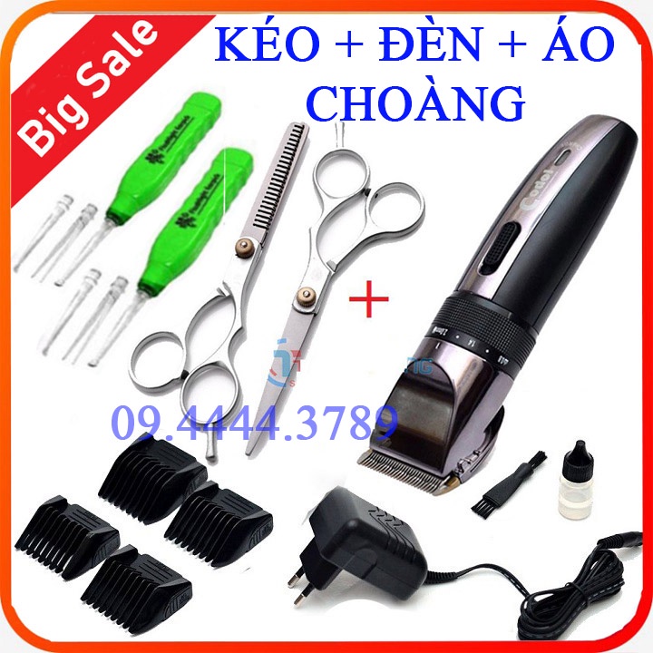 Tông Đơ Cắt Tóc Codol 531 Cắt Tóc Chuyên Nghiệp Tặng Kéo Cắt Tỉa - Kèm phụ kiện, kéo, đèn, áo choàng