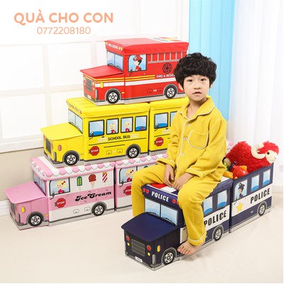 ▩THÙNG ĐỰNG ĐỒ CHƠI HÌNH Ô TÔ KIÊM GHẾ NGỒI CHO BÉ - GIỎ, TÚI VẢI QUẦN ÁO