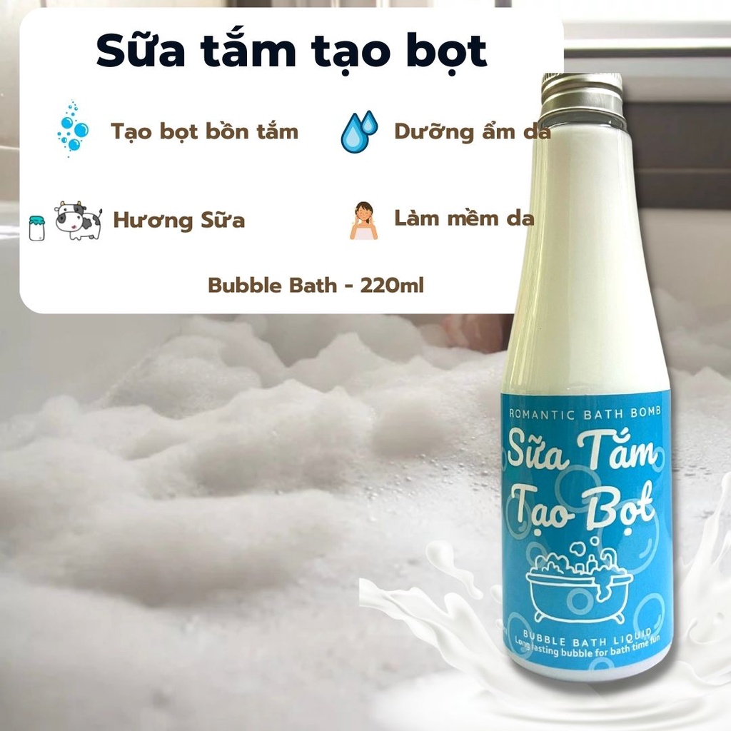 Sữa Tắm Tạo Bọt, Tạo Bọt Chuyên Dùng Cho Bồn Tắm Romantic Bath Bomb