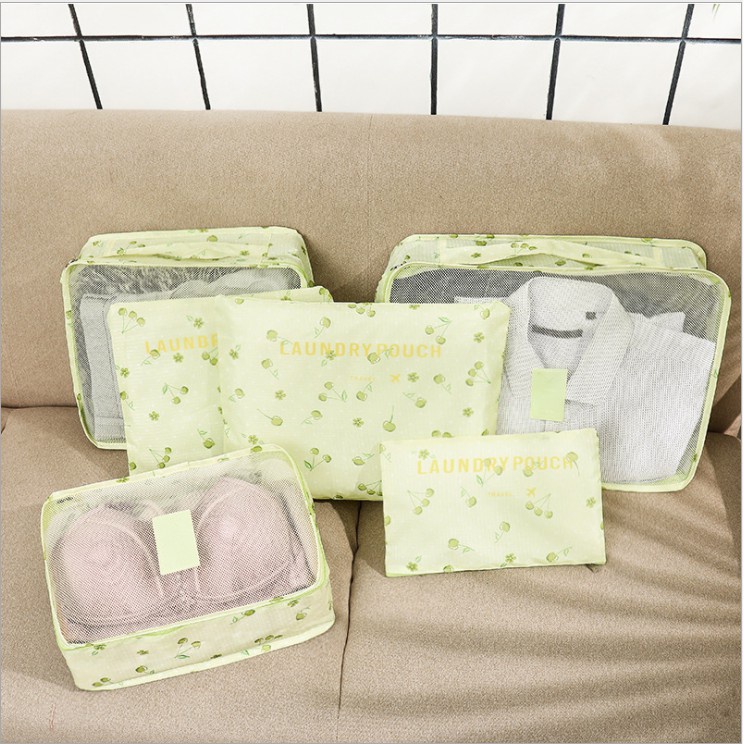 Set túi du lịch 6 túi Floral Clothes Pouch HỌA TIẾT