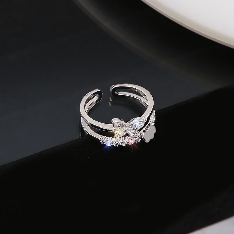 Nhẫn Hình Bướm Rỗng Phong Cách Retro 23510 Dành Cho Nữ