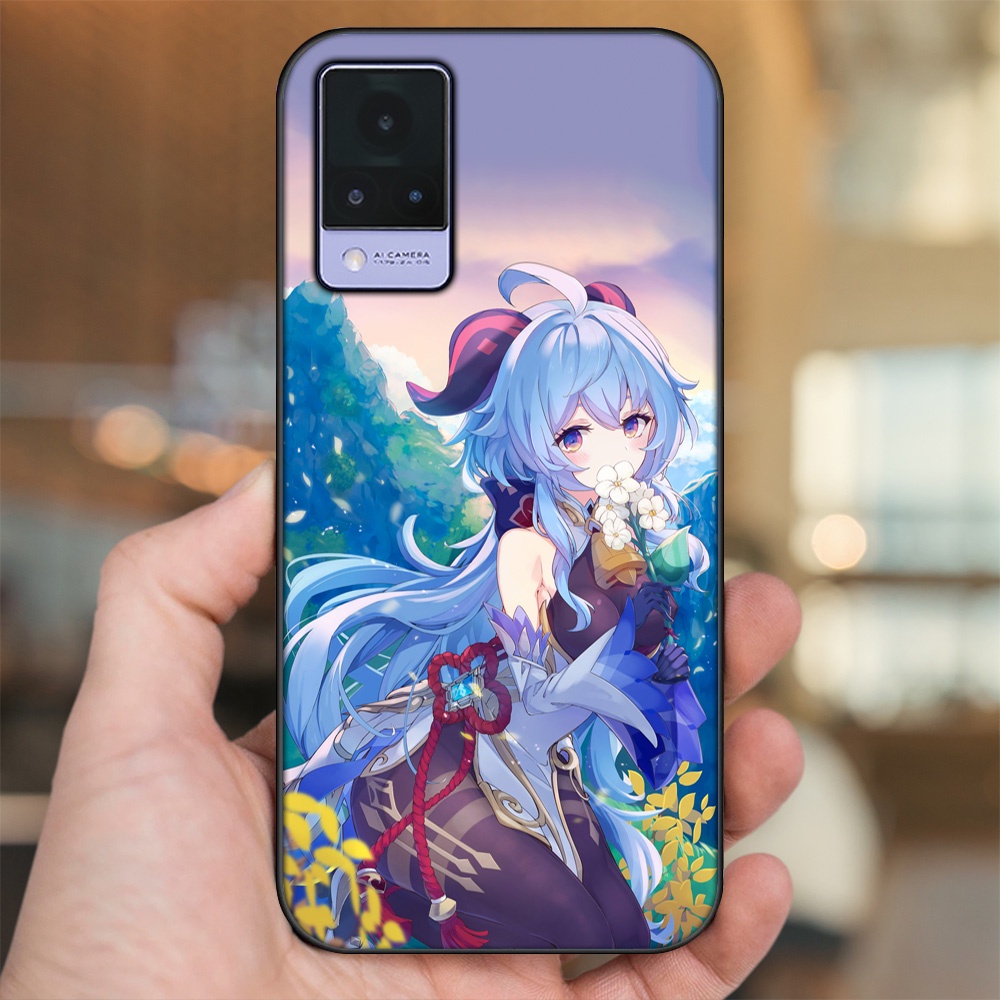 Ốp lưng Vivo V21 viền đen in hình Ganyu Genshin Impact
