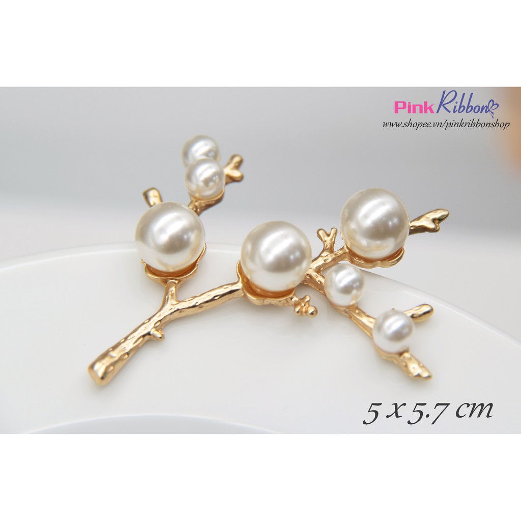 Cành mạ kim đính hạt trai lớn