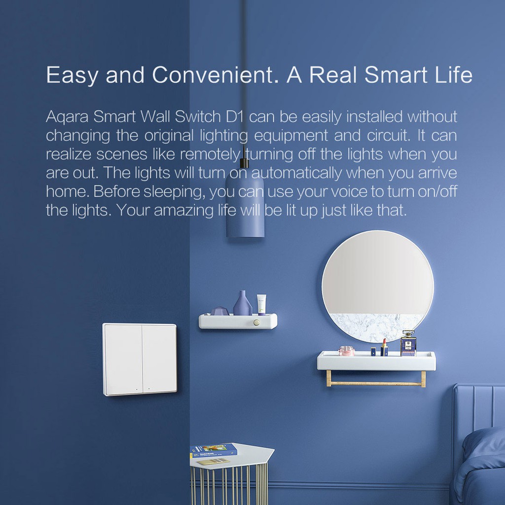 Xiaomi Youpin Công tắc đèn thông minh  Aqara ZiGBee điều khiển không dây bằng ứng dụng trên điện thoại và dây trung gian