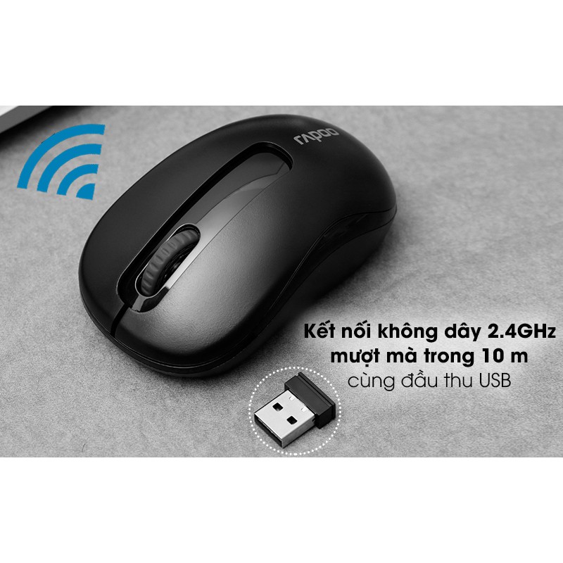 Chuột không dây Rapoo M10plus, chuột quang không dây, 1000dpi chuột cực tốt