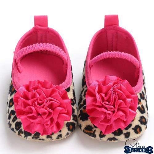 H-C★Newborn Baby Girl Flower Anti-slip Crib Shoes Soft Sole Prewalker Shoes