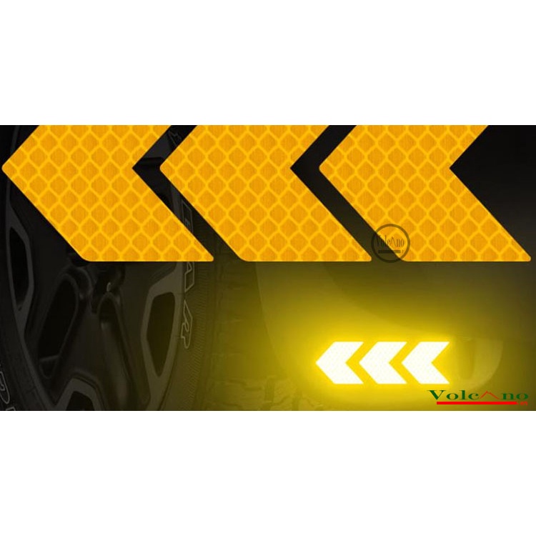 Decal mũi tên dán đuôi xe ô tô có phản quang cảnh báo khoảng cách an toàn-hàng cao cấp bộ 12 miếng