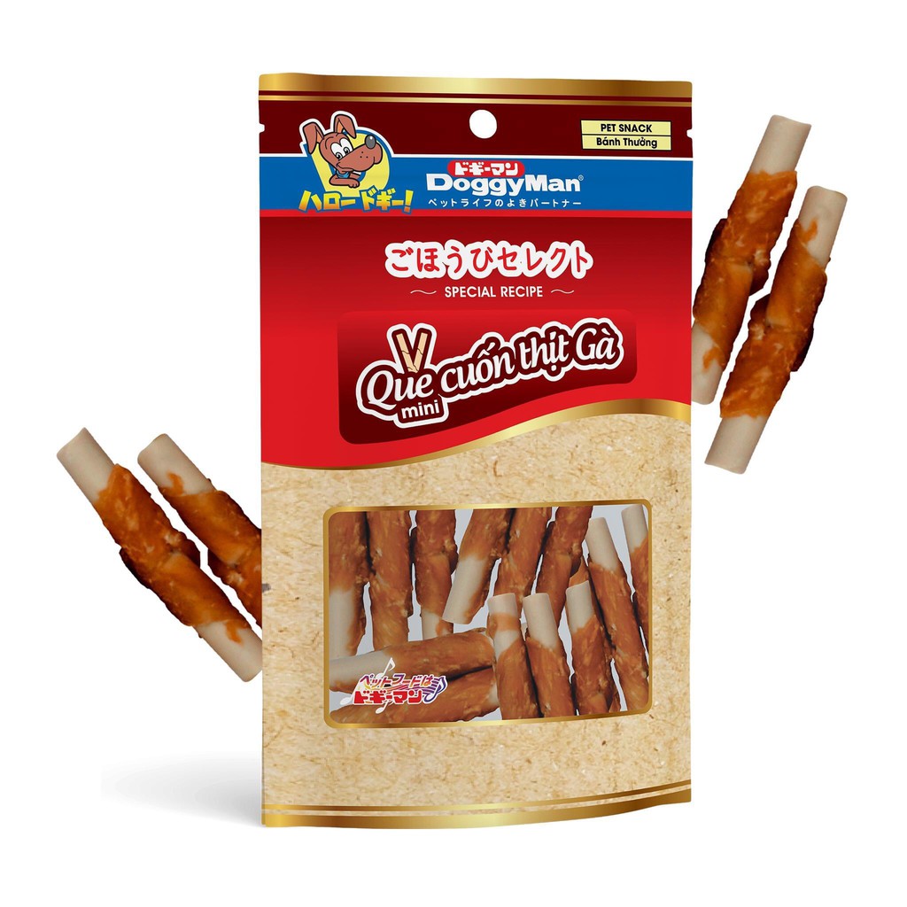 xương que quấn gà cho chó cưng DoggyMan 110g- xương cho chó