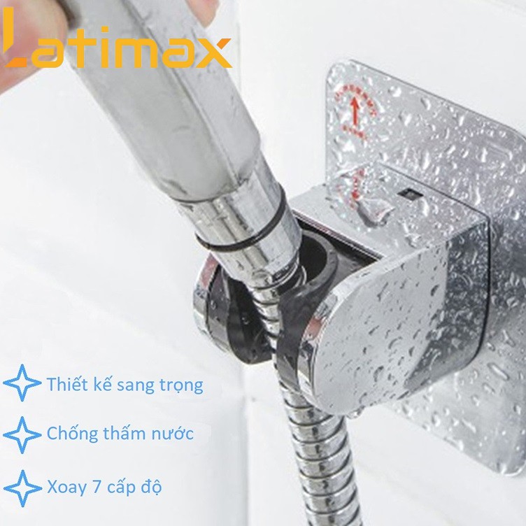 Giá đỡ Vòi sen Gắn Tường, Vòi Xịt Nhà Vệ Sinh Dán Tường Latimax Điều chỉnh Lực Xoay 7 Cấp Độ