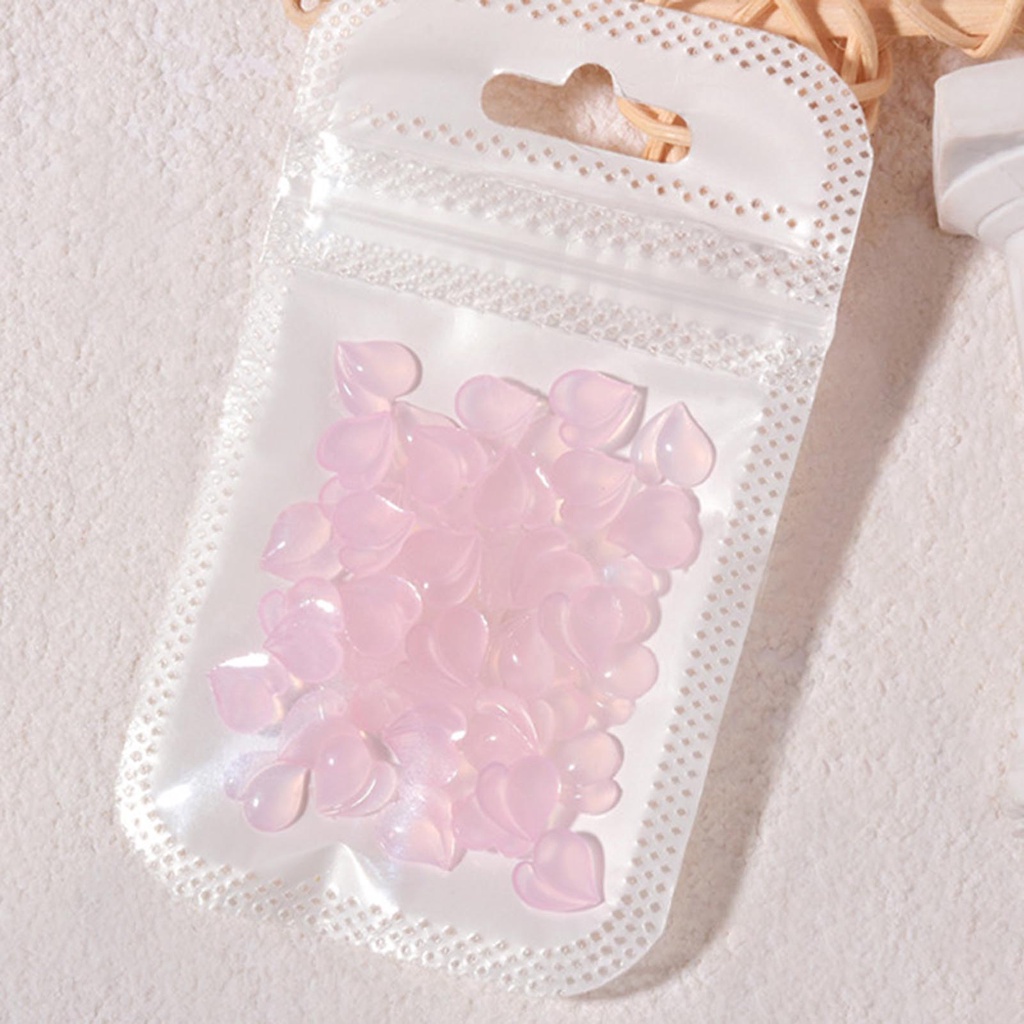 Set 50 Phụ Kiện Trang Trí Móng Tay Nghệ Thuật Hình Trái Tim 3D Thay Đổi Màu Sang Trọng