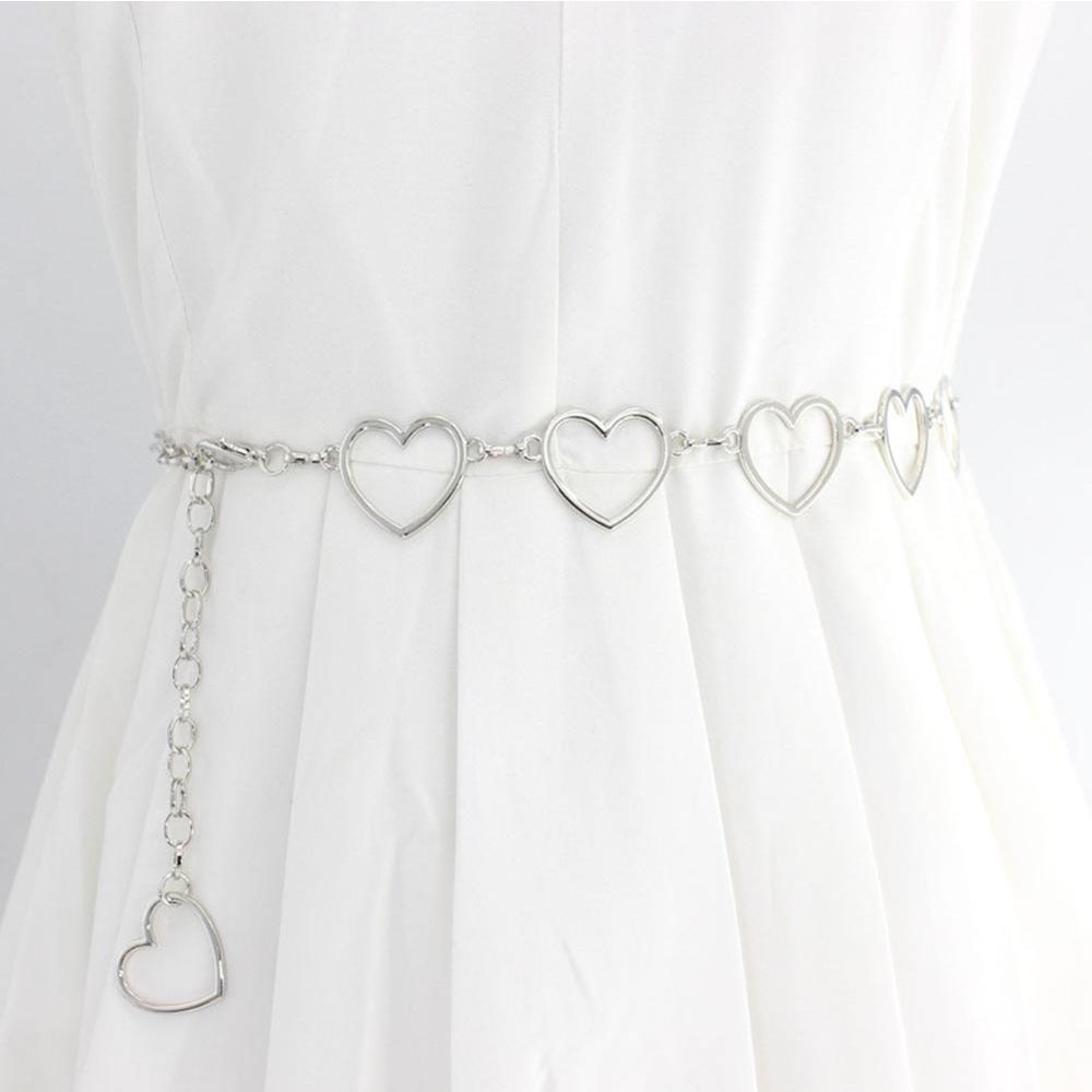 Thắt lưng dây xích mặt hình trái tim thời trang cá tính cho nữ