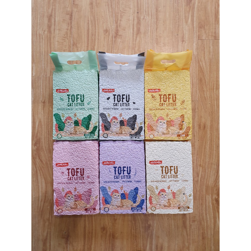 Cát vệ sinh cho mèo Cat litter Tofu túi 6L đổ được bồn cầu