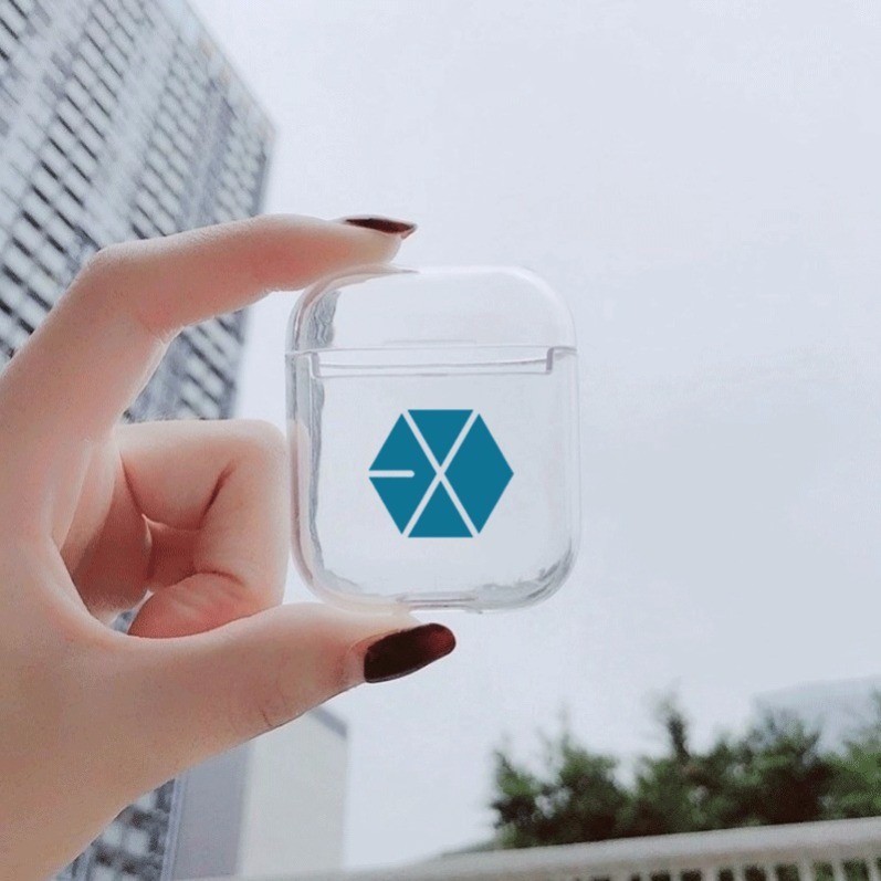 Vỏ Bảo Vệ Hộp Đựng Tai Nghe Airpods Trong Suốt In Logo Bts Exo Got 7 Twice