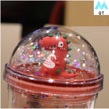 Cốc,Ly giữ nhiệt kim tuyến hình Khủng Long 3D siêu cute,tặng kèm ống hút BH 1 đổi 1