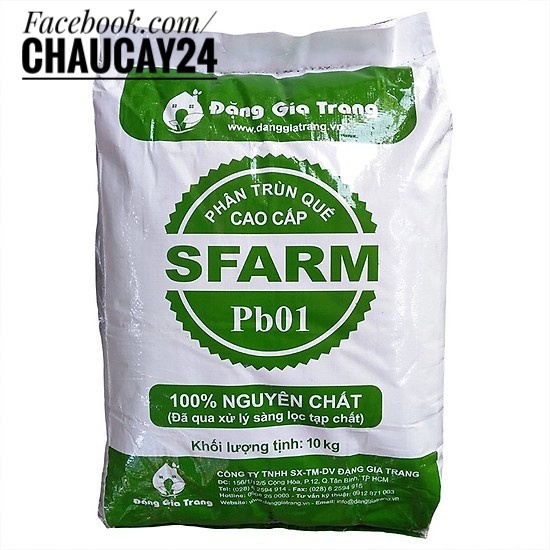 Phân trùn quế SFARM (Bao 10 KG) phân bón hữu cơ trồng cây, rau mầm, cây cảnh nội thất, cây ăn trái