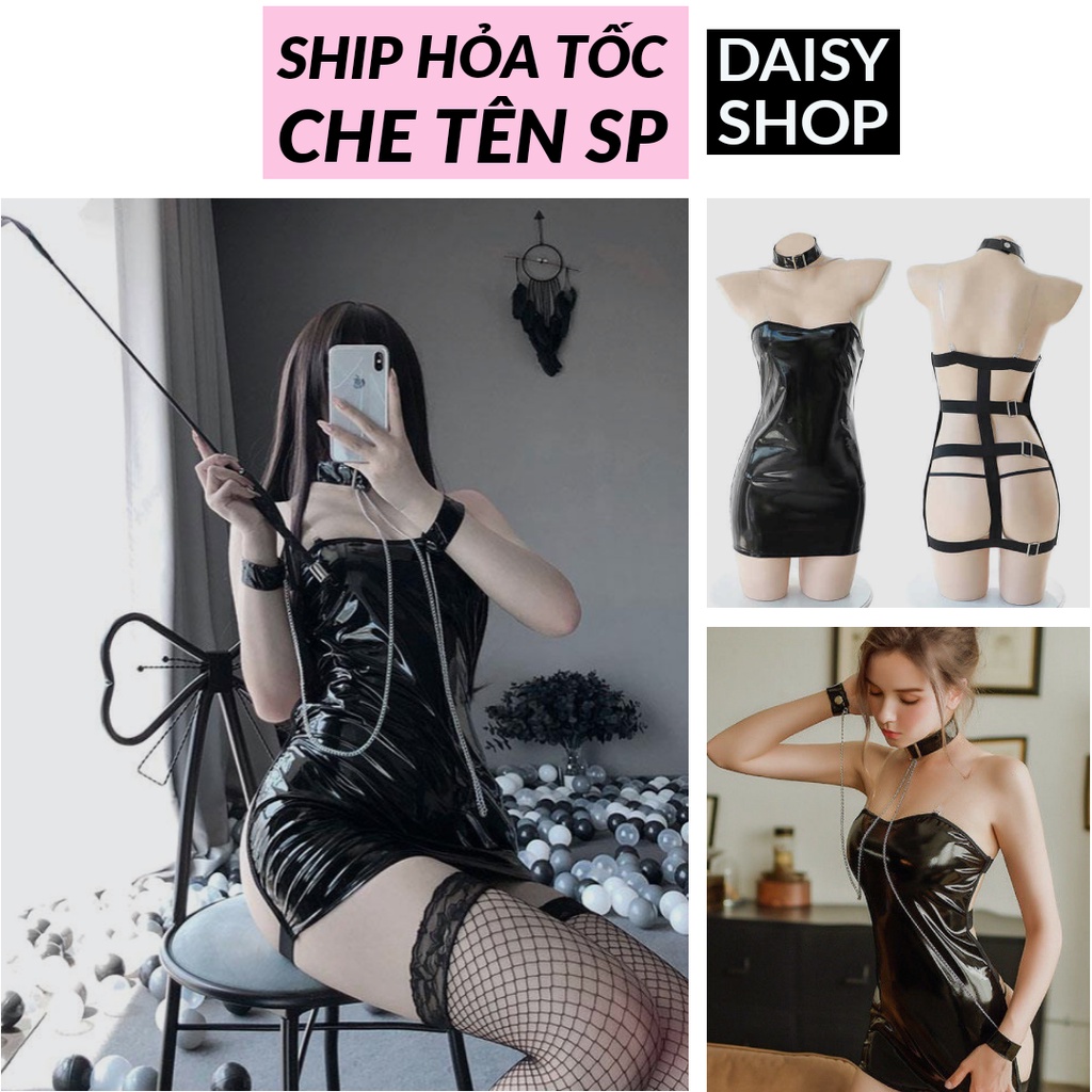 Váy ngủ 2 dây gợi cảm da bóng - cosplay hóa trang miêu nữ sexy hở lưng