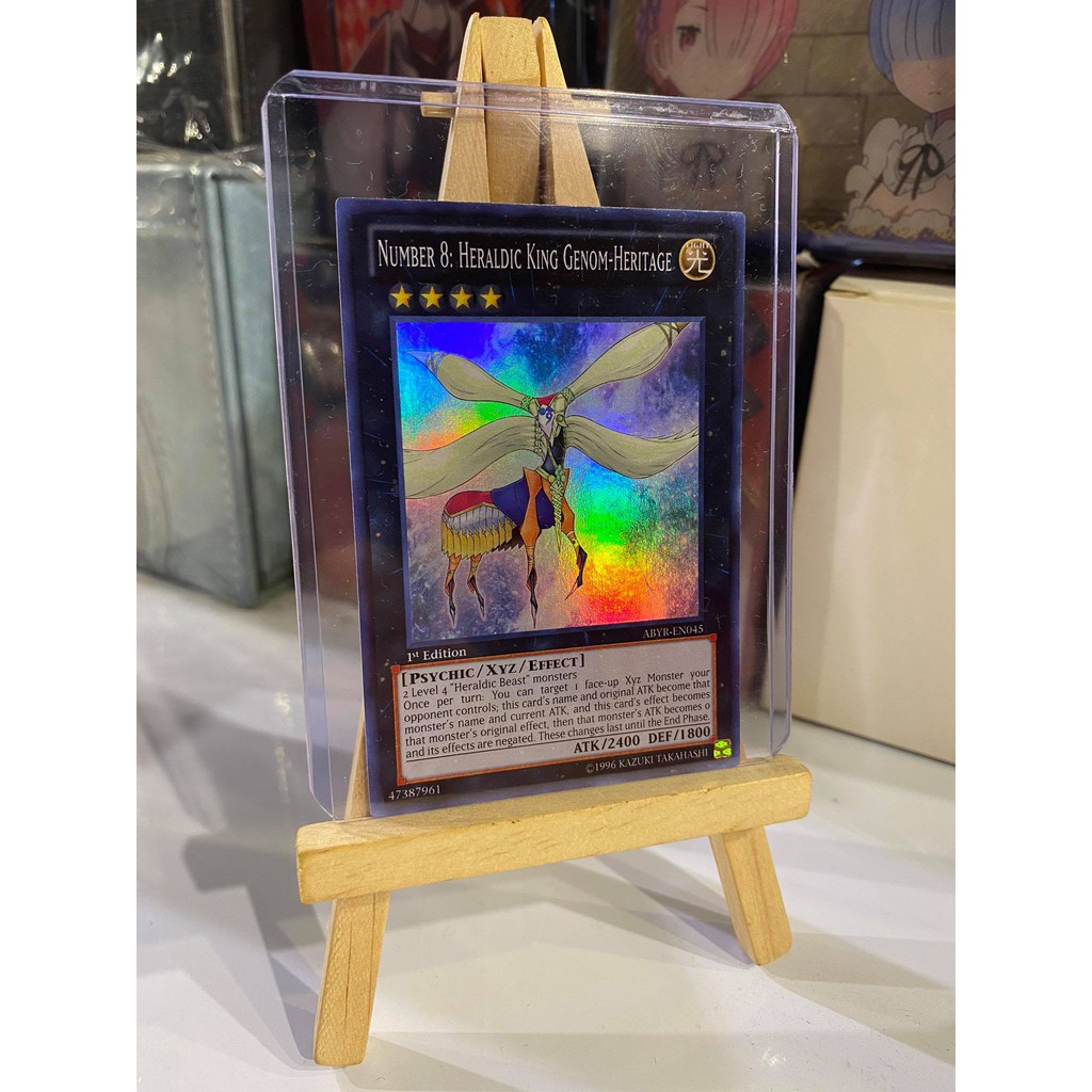 ultra rare Lá thẻ bài Yugioh Number 8 Heraldic King Genom Heritage xyz